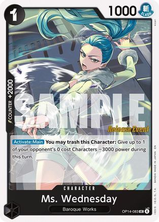 Ms. Wednesday (OP14-083) - The Azure Sea's Seven Release Event Cards | Grognard Games