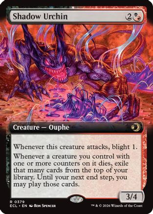 Shadow Urchin (Extended Art) (ECL-379) - Lorwyn Eclipsed Foil | Grognard Games