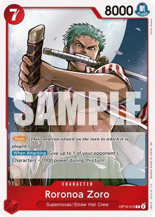 Roronoa Zoro - OP14-015 (OP14-015) - The Azure Sea's Seven Foil | Grognard Games
