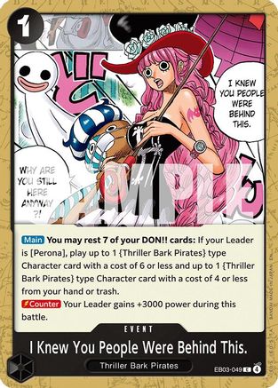 I Knew You People Were Behind This. (EB03-049) - Extra Booster: One Piece Heroines Edition | Grognard Games