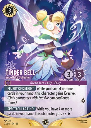 Tinker Bell - Snowflake Collector (Store Championship Participant) (33) - Disney Lorcana Promo Cards | Grognard Games