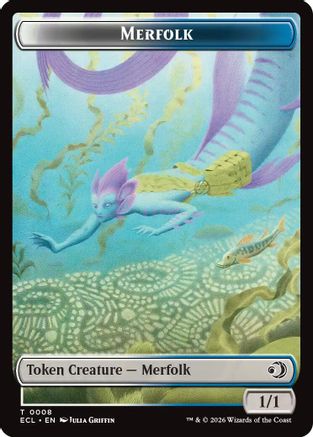 Merfolk // Worm Double-Sided Token (ECL-8 // 9) - Lorwyn Eclipsed | Grognard Games