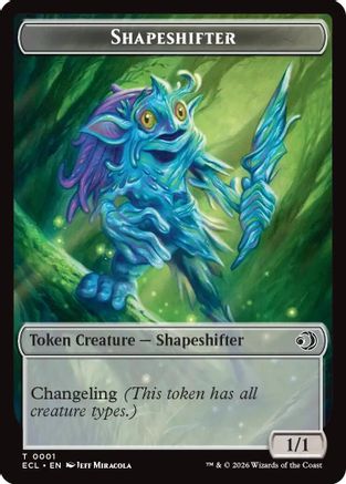 Shapeshifter // Merfolk Double-Sided Token (ECL-1 // 8) - Lorwyn Eclipsed Foil | Grognard Games