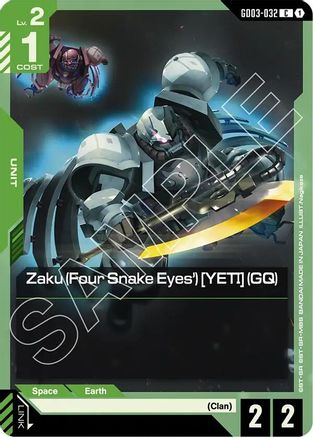 Zaku (Four Snake Eyes') [YETI] (GQ) - Steel Requiem (GD03-032) | Grognard Games