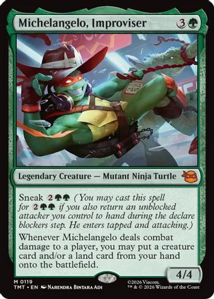 Michelangelo, Improviser (TMT-119) - Teenage Mutant Ninja Turtles Foil | Grognard Games