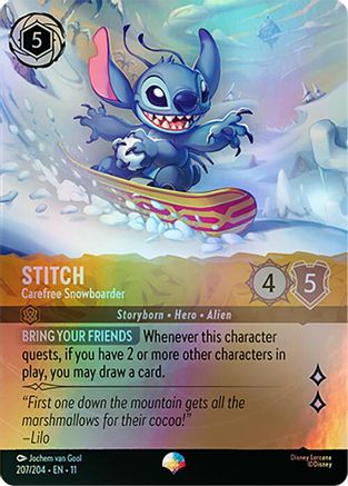 Stitch - Carefree Snowboarder (Epic) (2077/204) - Winterspell Holofoil | Grognard Games