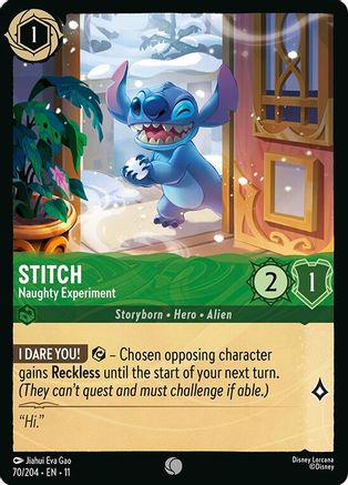 Stitch - Naughty Experiment (70/204) - Winterspell Cold Foil | Grognard Games