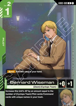 Bernard Wiseman (GD03 Release Event) - Gundam Promotional Cards (GD03-089) Holofoil | Grognard Games