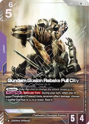 Gundam Gusion Rebake Full City (R+) - Steel Requiem (GD03-053) Holofoil | Grognard Games