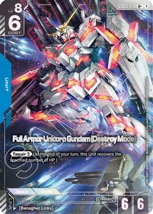 Full Armor Unicorn Gundam (Destroy Mode) (R+) - Steel Requiem (GD03-010) Holofoil | Grognard Games