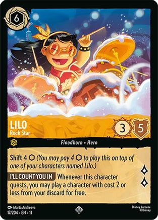 Lilo - Rock Star (17/204) - Winterspell Cold Foil | Grognard Games