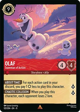 Olaf - Snowman of Action (122/204) - Winterspell Cold Foil | Grognard Games