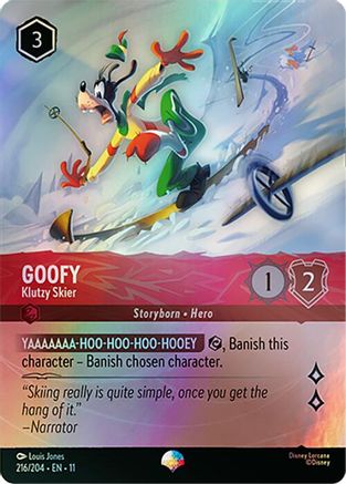 Goofy - Klutzy Skier (Epic) (216/204) - Winterspell Holofoil | Grognard Games