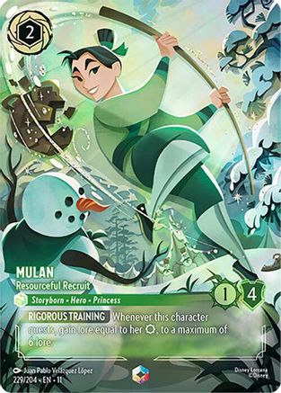 Mulan - Resourceful Recruit (Enchanted) (229/204) - Winterspell Holofoil | Grognard Games