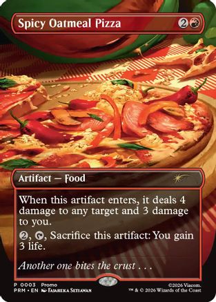 Spicy Oatmeal Pizza (Borderless) (UMP-003) - Unique and Miscellaneous Promos | Grognard Games
