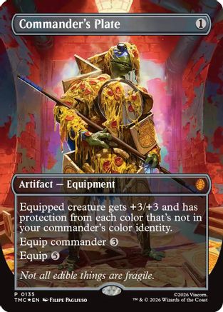Commander's Plate (Borderless) (TMC-135) - Commander: Teenage Mutant Ninja Turtles Foil | Grognard Games