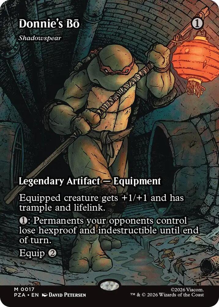 Donnie's Bo - Shadowspear (Borderless) (PZA-017) - Teenage Mutant Ninja Turtles Eternal-Legal Foil | Grognard Games