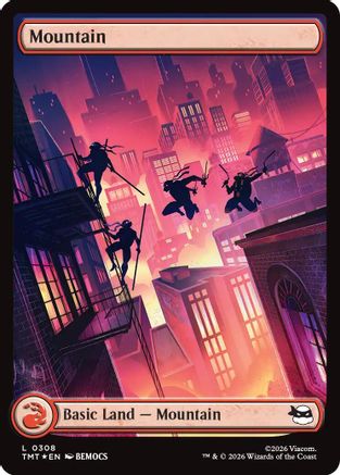 Mountain (0308) (Surge Foil) (TMT-308) - Teenage Mutant Ninja Turtles Foil | Grognard Games