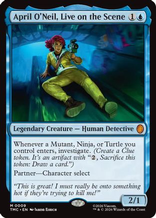April O'Neil, Live on the Scene (TMC-009) - Commander: Teenage Mutant Ninja Turtles Foil | Grognard Games