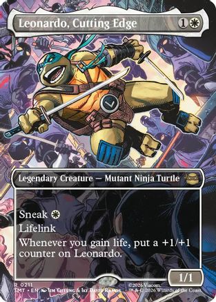 Leonardo, Cutting Edge (Borderless) (TMT-211) - Teenage Mutant Ninja Turtles | Grognard Games