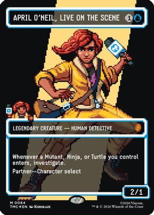 April O'Neil, Live on the Scene (Borderless) (Surge Foil) (TMC-084) - Commander: Teenage Mutant Ninja Turtles Foil | Grognard Games