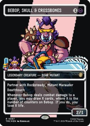 Bebop, Skull & Crossbones (Borderless) (Surge Foil) (TMC-087) - Commander: Teenage Mutant Ninja Turtles Foil | Grognard Games