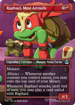 Raphael, Most Attitude (Borderless) (TMT-199) - Teenage Mutant Ninja Turtles Foil | Grognard Games