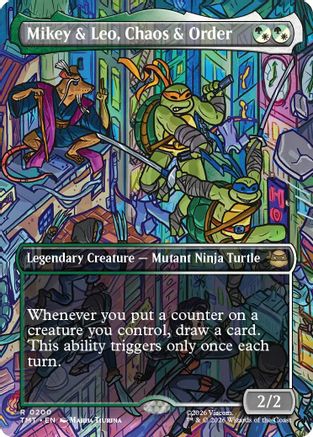 Mikey & Leo, Chaos & Order (Borderless) (TMT-200) - Teenage Mutant Ninja Turtles | Grognard Games