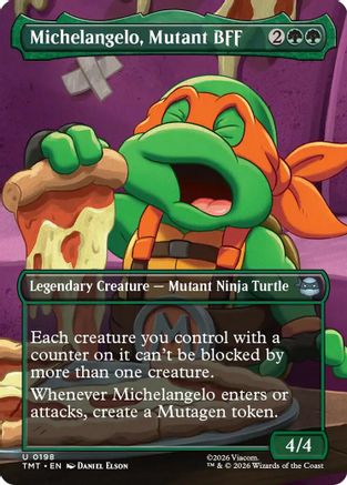 Michelangelo, Mutant BFF (Borderless) (TMT-198) - Teenage Mutant Ninja Turtles | Grognard Games