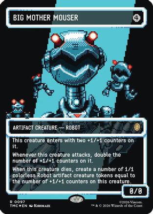 Big Mother Mouser (Borderless) (Surge Foil) (TMC-097) - Commander: Teenage Mutant Ninja Turtles Foil | Grognard Games