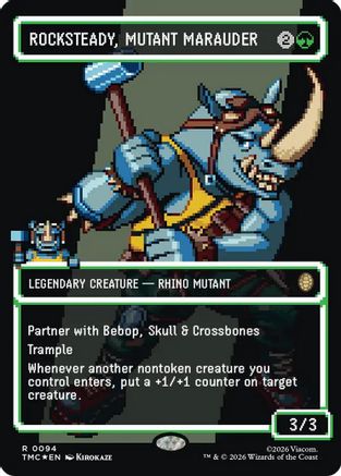 Rocksteady, Mutant Marauder (Borderless) (Surge Foil) (TMC-094) - Commander: Teenage Mutant Ninja Turtles Foil | Grognard Games