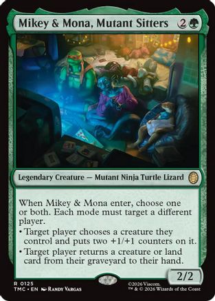 Mikey & Mona, Mutant Sitters (TMC-125) - Commander: Teenage Mutant Ninja Turtles | Grognard Games