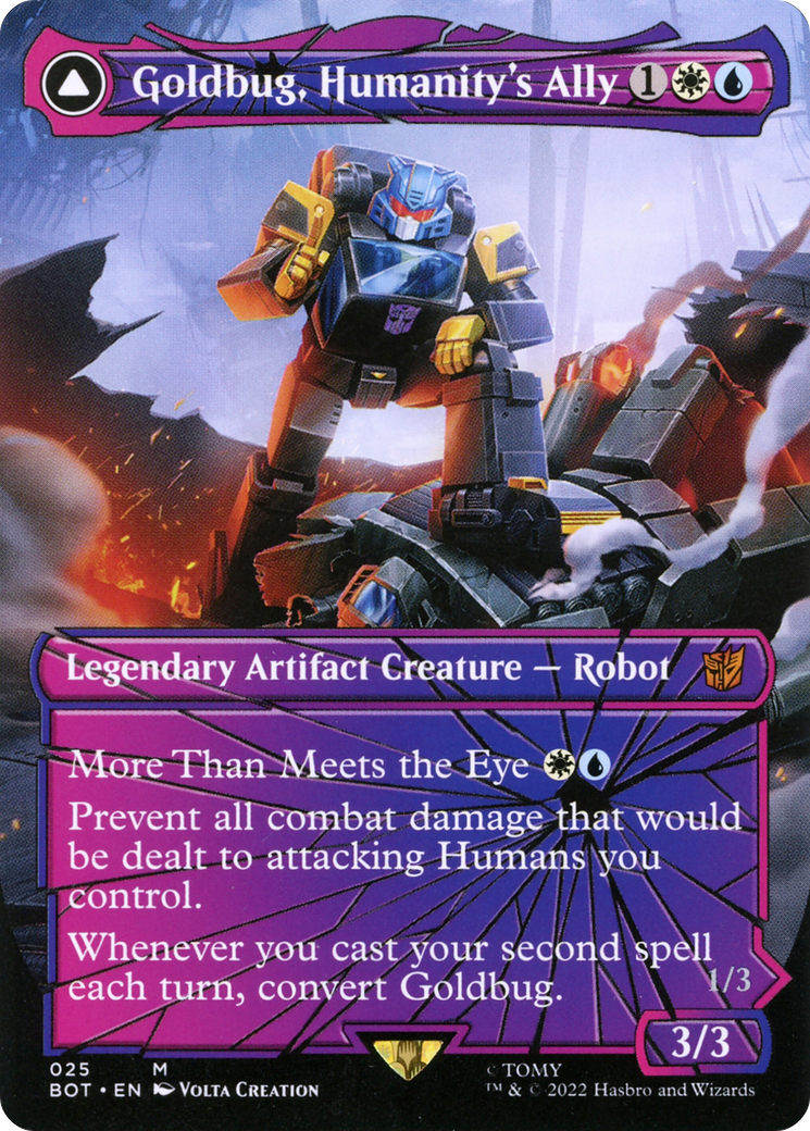 Goldbug, Humanity's Ally // Goldbug, Scrappy Scout (Shattered Glass) [Universes Beyond: Transformers] | Grognard Games