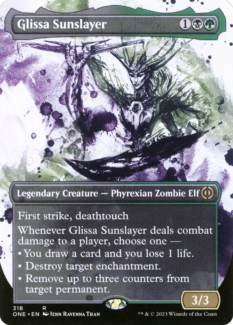 Glissa Sunslayer (ONE-318) - Phyrexia: All Will Be One: (Showcase) (Borderless) Foil | Grognard Games