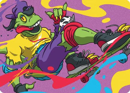 Mondo Gecko Art Card (Gold-Stamped Signature) (ASTMT-026) - Art Series: Teenage Mutant Ninja Turtles | Grognard Games