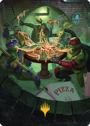 Food Chain Art Card (Gold-Stamped) (ASTMT-033) - Art Series: Teenage Mutant Ninja Turtles | Grognard Games
