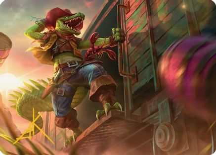 Leatherhead, Iron Gator Art Card (Gold-Stamped Signature) (ASTMT-043) - Art Series: Teenage Mutant Ninja Turtles | Grognard Games