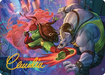 Super Combo Art Card (Gold-Stamped Signature) (ASTMT-044) - Art Series: Teenage Mutant Ninja Turtles | Grognard Games