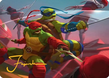 Raph & Leo, Sibling Rivals Art Card (ASTMT-016) - Art Series: Teenage Mutant Ninja Turtles | Grognard Games
