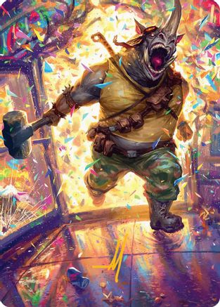 Rocksteady, Rowdy Rhino Art Card (Gold-Stamped Signature) (ASTMT-054) - Art Series: Teenage Mutant Ninja Turtles | Grognard Games