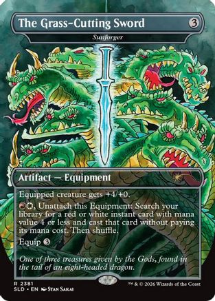 The Grass-Cutting Sword - Sunforger (SLD-2381) - Secret Lair Drop Series Foil | Grognard Games