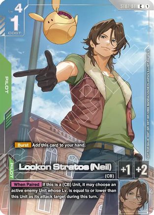 Lockon Stratos (Neil) (Newtype Challenge 2026 Mission 2) - Gundam Promotional Cards (ST07-011) Holofoil | Grognard Games