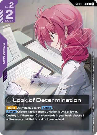 Look of Determination (Newtype Challenge 2026 Mission 2) - Gundam Promotional Cards (GD03-114) Holofoil | Grognard Games