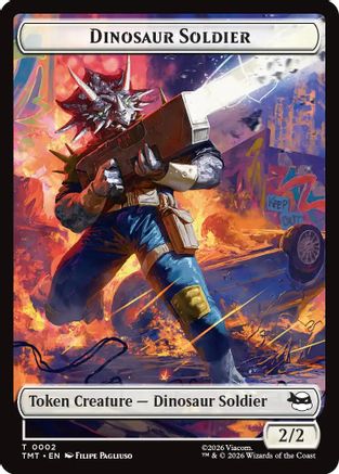 Dinosaur Soldier // Copy Double-Sided Token (TMT-2 // 1) - Teenage Mutant Ninja Turtles Foil | Grognard Games
