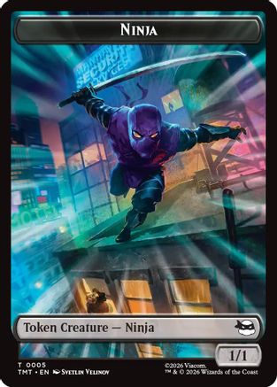 Ninja // Mutagen Double-Sided Token (TMT-5 // 9) - Teenage Mutant Ninja Turtles Foil | Grognard Games