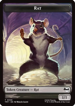 Rat // Copy Double-Sided Token (TMT-6 // 1) - Teenage Mutant Ninja Turtles Foil | Grognard Games