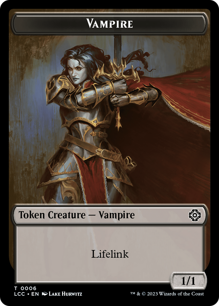 Vampire (0006) // Vampire Demon Double-Sided Token [The Lost Caverns of Ixalan Commander Tokens] | Grognard Games