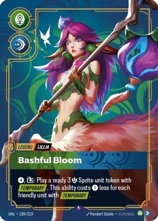 Lillia - Bashful Bloom (189/219) - Unleashed Foil | Grognard Games