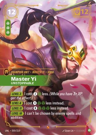 Master Yi - Unstoppable (059/219) - Unleashed Foil | Grognard Games