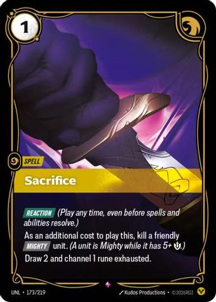 Sacrifice (173/219) - Unleashed Foil | Grognard Games